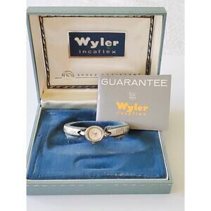 Vintage Silver Engraved Wyler Watch in Original Case